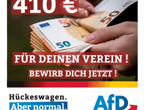 Lokale Vereine mit Jugendarbeit können sich Bewerben: AfD Hückeswagen stellt 410 Euro zur Verfügung