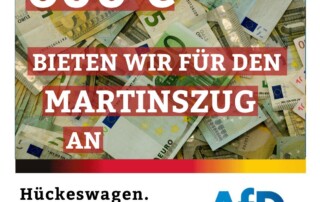 AfD spendet 600 Euro für Martinszug